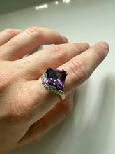 Load image into Gallery viewer, Purple Spinel &amp; CZ Gold Vermeil Ring Size 9.25
