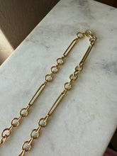 Load image into Gallery viewer, Italian Trombone Link 14k Gold Chain 17”
