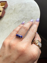 Load image into Gallery viewer, Lapis Inlay Sterling Silver Ring Size 8.75
