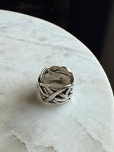 Load image into Gallery viewer, Mother of Pearl Brutalist Sterling Silver Ring
