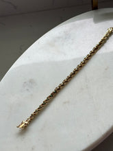 Load image into Gallery viewer, Lab Grown Emerald Gold Vermeil Tennis Bracelet 7.75”

