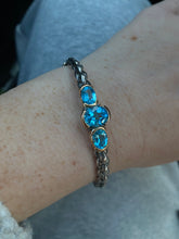 Load image into Gallery viewer, Blue Topaz Sterling Silver Bangle Bracelet
