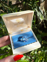 Load image into Gallery viewer, Blue Glass Sterling Silver Ring Size 7
