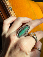 Load image into Gallery viewer, Bell Sterling Silver Turquoise Ring Size 8.5
