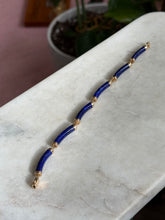 Load image into Gallery viewer, Lapis 14k Yellow Gold Bracelet 7.25”
