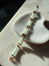 Load image into Gallery viewer, Green Jade Double Row 14k Gold Bracelet 7”
