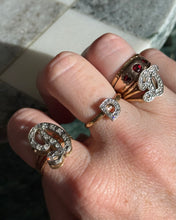 Load image into Gallery viewer, Large ‘D’ Initial Diamond 14k Gold Ring

