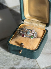 Load image into Gallery viewer, Multicolor Bezel Set Sterling Silver Ring Size 9
