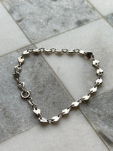 Load image into Gallery viewer, Heart Link Sterling Silver Bracelet 7.25”
