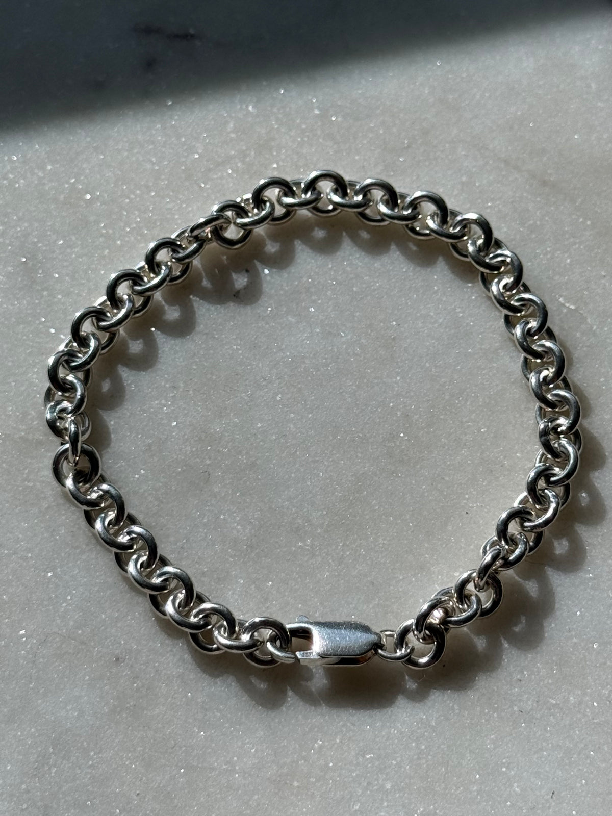 Vintage Solid Sterling Cable Link Bracelet 7.5”