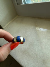 Load image into Gallery viewer, Lapis &amp; Mother of Pearl Inlay Sterling Silver Ring Size 6
