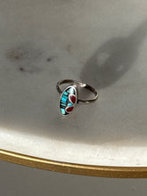 Load image into Gallery viewer, Vintage Multistone Inlay Sterling Silver Ring Size 4.25
