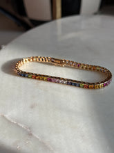 Load image into Gallery viewer, Colorful Gold Vermeil Tennis Bracelet 7.5”
