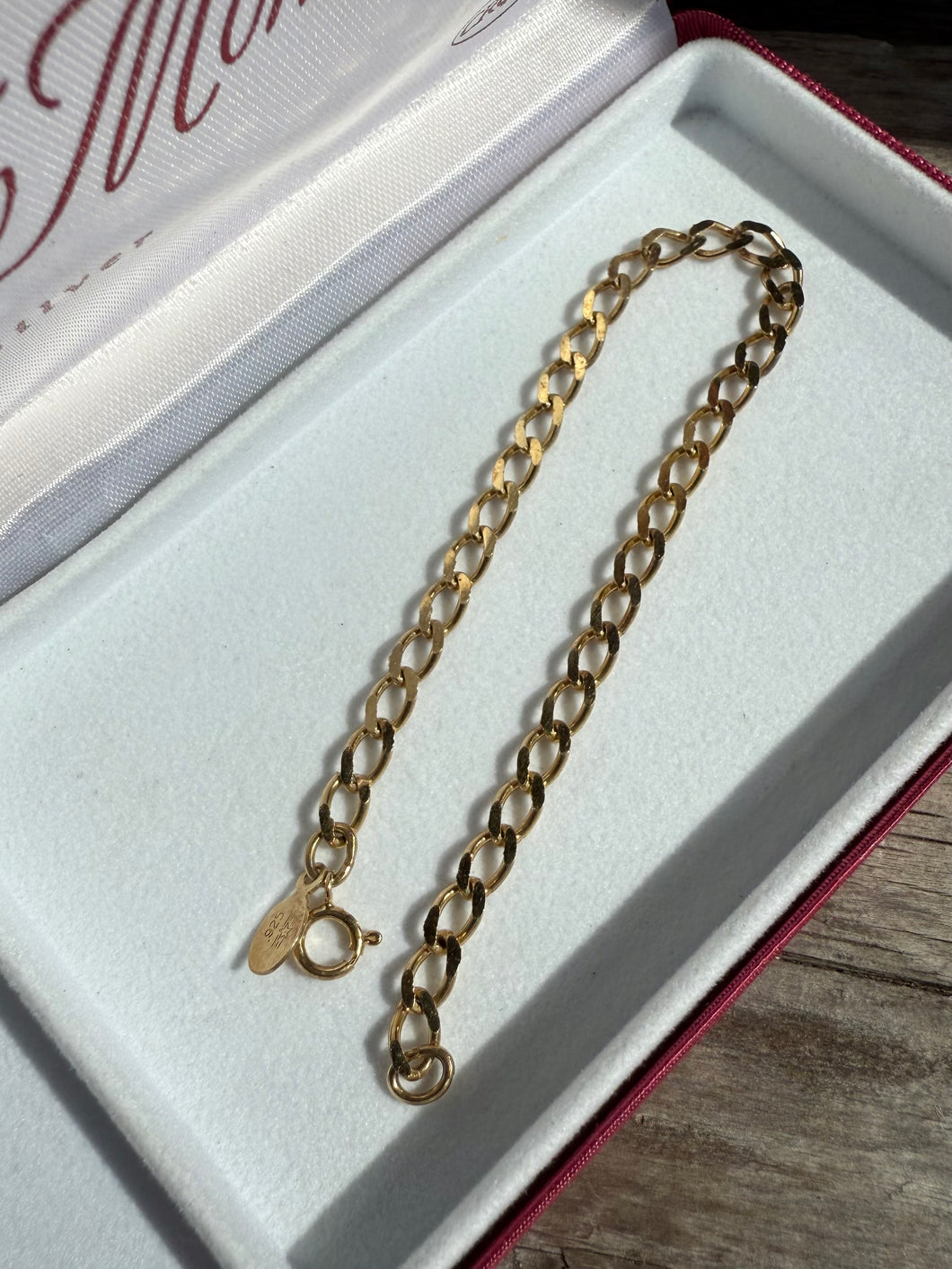 Gold Vermeil Curb Link Bracelet 7”