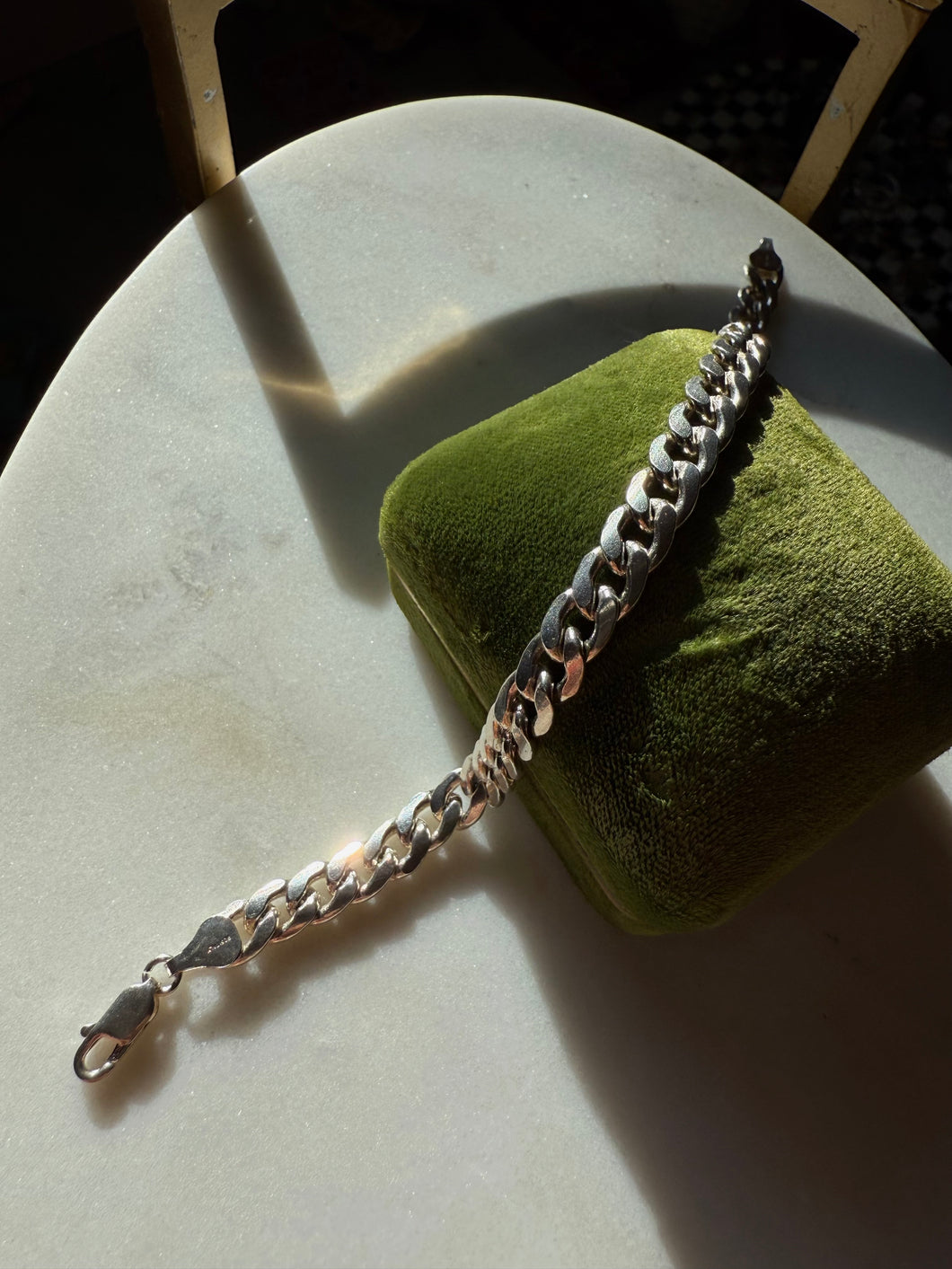 Italian Solid Sterling Silver Cuban Link Bracelet 8”