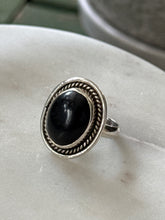 Load image into Gallery viewer, Black Onyx Sterling Silver Ring Size 7.25
