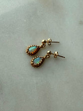 Load image into Gallery viewer, Vintage 14k Yellow Gold Opal Earrings
