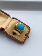 Load image into Gallery viewer, Turquoise Gold Vermeil Chunky Statement Ring
