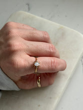 Load image into Gallery viewer, Dainty 10k Gold Opal &amp; Diamond Ring Size 6.75
