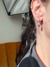 Load image into Gallery viewer, Vintage BH 14k Yellow Gold Dangle Hoop Earrings

