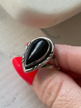 Load image into Gallery viewer, Vintage Black Onyx Sterling Silver Ring Size 7.25
