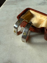 Load image into Gallery viewer, Mexico Sterling Silver &amp; Brass Hoop Earrings
