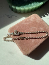 Load image into Gallery viewer, Irish Hearts of Claddagh Sterling Silver Rolo Ankle Bracelet 10”
