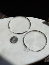 Load image into Gallery viewer, Extra Large Thin Sterling Silver Hoops
