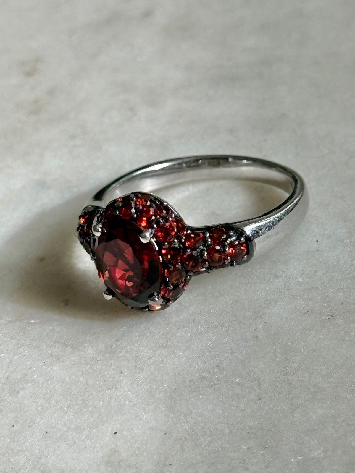 Red Sterling Silver Ring Size 8