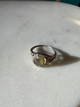 Load image into Gallery viewer, Yellow Glass Sterling Silver Ring Size 5.5

