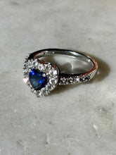 Load image into Gallery viewer, Blue Heart Sterling Silver Ring Size 7
