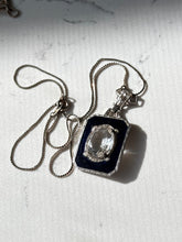 Load image into Gallery viewer, Antique Enamel Sterling Necklace 18”

