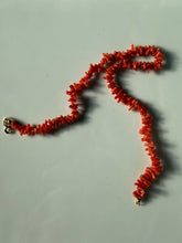 Load image into Gallery viewer, Italian Coral 14k Yellow Gold Ankle Bracelet 10”
