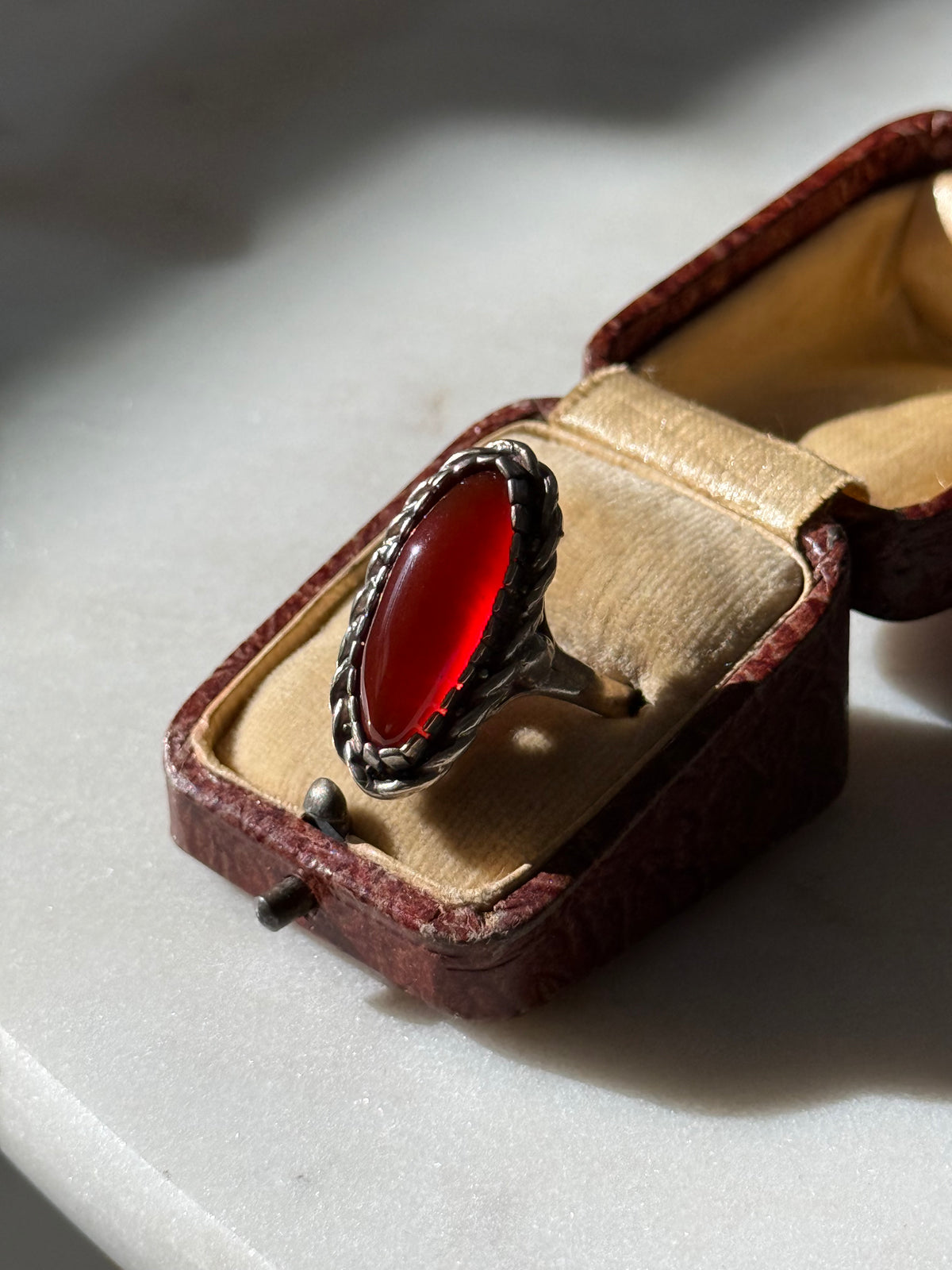Vintage Carnelian Sterling Silver Ring Size 6.25