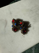Load image into Gallery viewer, Vintage 1980s Gripoix Style Cabochon Chunky Clip On Earrings
