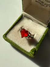 Load image into Gallery viewer, Red Gummy Drop Sterling Silver Heart Ring Size 8.25
