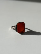 Load image into Gallery viewer, Antique Carnelian &amp; Marcasite Sterling Ring Size 5.75
