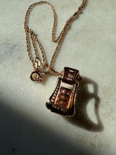 Load image into Gallery viewer, Rose Gold Vermeil Pink &amp; White Glass Necklace 18”
