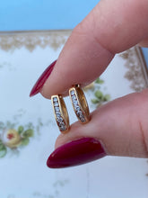 Load image into Gallery viewer, Diamond 14k Gold Clicker Mini Hoops
