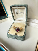 Load image into Gallery viewer, Natural Ruby &amp; Diamond 14k Yellow Gold Ring Size 5
