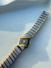 Load image into Gallery viewer, Vintage Geneva Black &amp; Gold Watch
