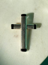 Load image into Gallery viewer, Black Onyx Inlay Sterling Silver Cross Pendant
