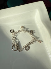 Load image into Gallery viewer, Starfish Sand Dollar Sterling Silver Charm Bracelet 7.75”
