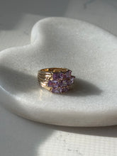 Load image into Gallery viewer, Purple Glass Gold Vermeil Ring Size 5
