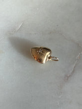 Load image into Gallery viewer, Starburst Diamond Mini Heart Charm 14k Gold
