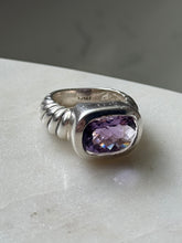 Load image into Gallery viewer, Chunky Amethyst Sterling Silver Ring Size 7
