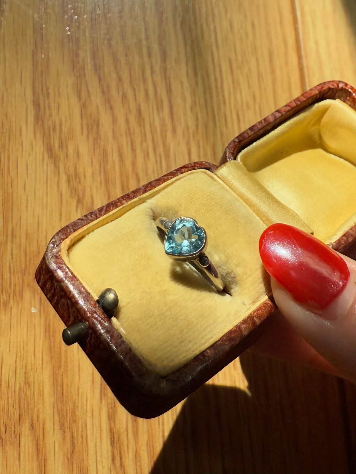 Blue Topaz Sterling Silver Heart Ring