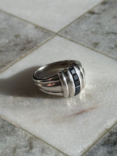 Load image into Gallery viewer, Natural Blue Sapphire Sterling Silver Ring Size 8
