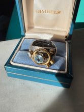 Load image into Gallery viewer, Vintage Blue Topaz Sterling Silver &amp; Brass Ring Size 8
