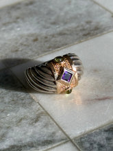 Load image into Gallery viewer, Princess Cut Amethyst &amp; Cabochon Peridot Size 6
